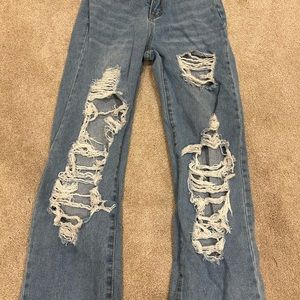 SHEIN ripped jeans medium blue